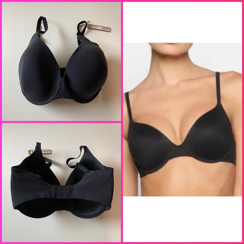 Skims Fits Everybody T-Shirt Demi Bra in Onyx NWT size 32DDDD